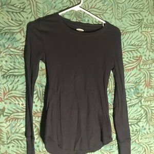 Old Navy Waffle Weave Long Sleeved Tee in Navy